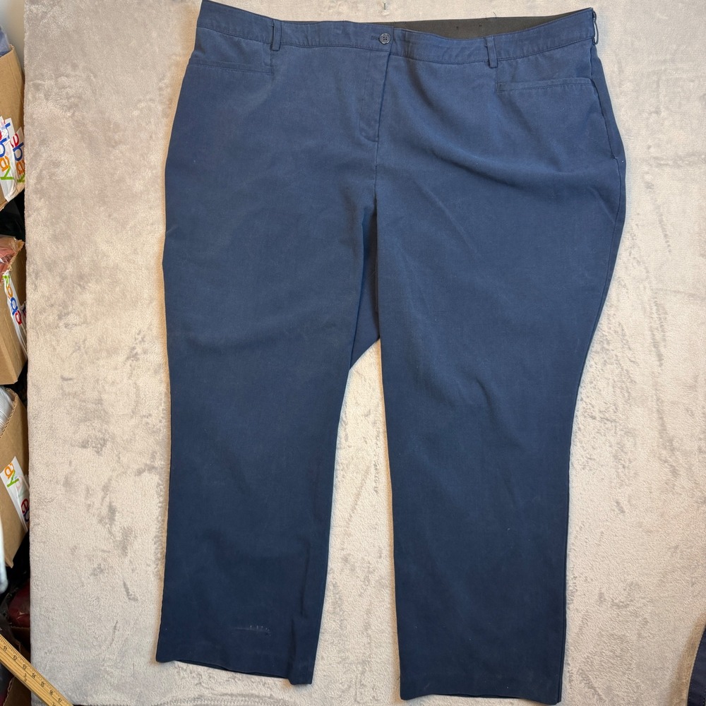 Lane Bryant Pants Womens 28 Navy Blue Straight Leg Stretch Comfort Waist Office